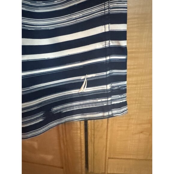 Nautica Mens Large Stripe Swim Trunks Board Shorts Polyester Navy & White Inside - Picture 3 of 6